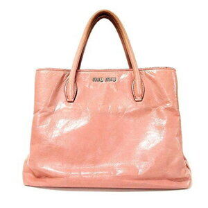 Miu Miu Handbag Pink LOTO VITELLO SHINE Cowhide Bag